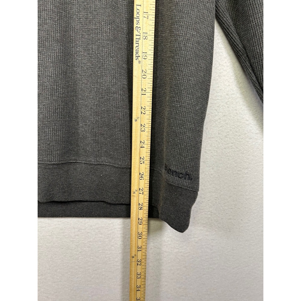 Gorpcore Bench Mens Large Gray Waffle Knit Fleece Lined Crewneck Sweatshirt L View 6